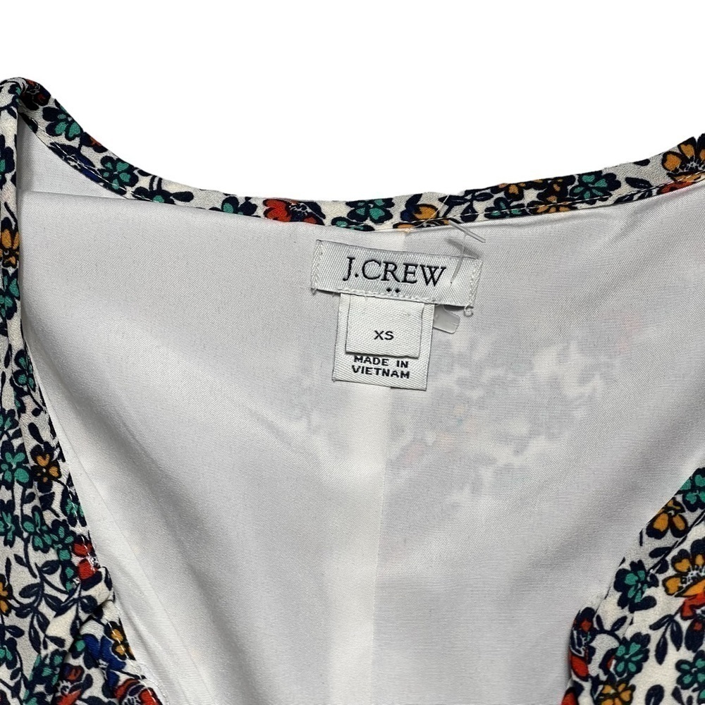J. Crew Micro Floral V Neck Long Sleeve Mini Dress XS - Picture 5 of 9